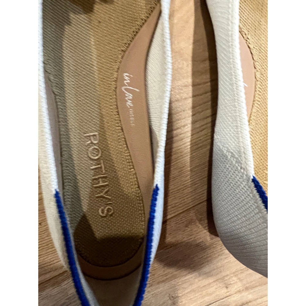 Rothys The Point Bright White Floral Applique Flats Size 6 Pointed Toe Shoes - Picture 3 of 8
